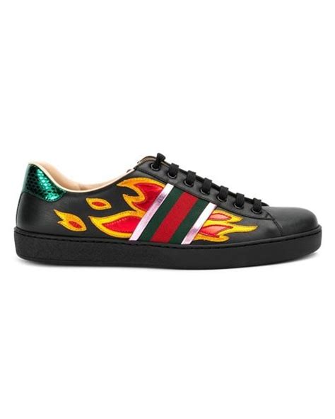 gucci ace sneakers flame|Gucci ace high top sneakers.